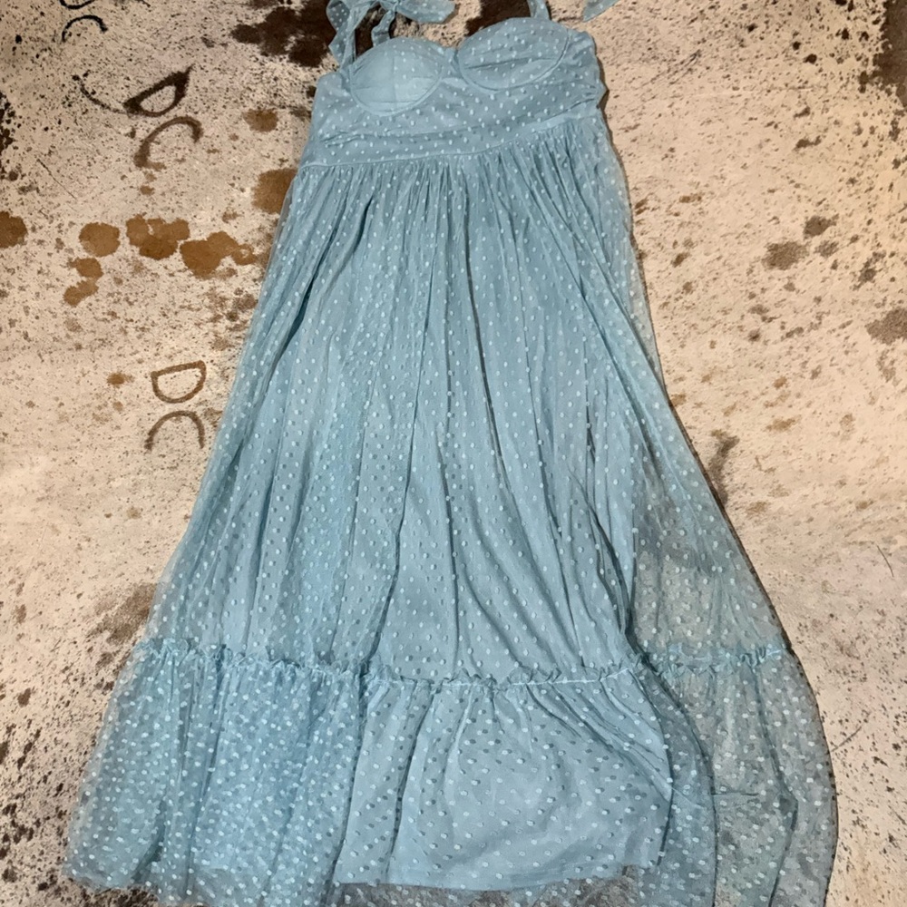 Light Blue Polka Dot Dress